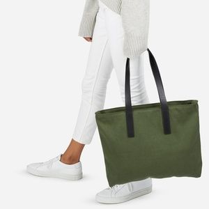 Everlane Twill Zip Tote - DARKGREEN